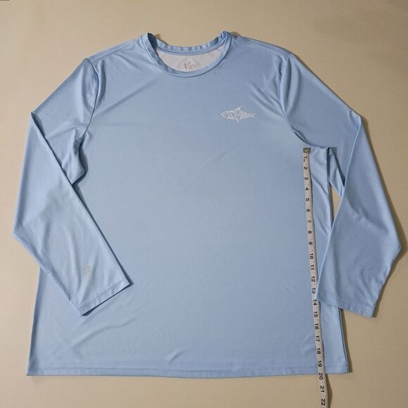 Fish n Vibe Men's Blue Long Sleeve Sun Protection Performance Fishing Tee - Picture 11 of 16